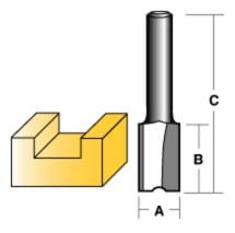 CARBITOOL STRAIGHT ROUTER BIT 1/2inch LONG 1/4inch SHANK