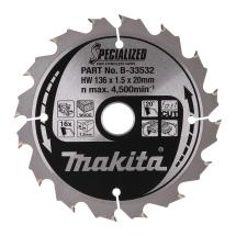 Makita B-33532 136mm x 20mm x 16T Specialized Circular Saw Blade