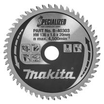 Makita B-40303 136mm x 20mm x 50T Specialized Aluminium Cutting Saw Blade Makita B-40303 136mm x 20mm x 50T Specialized Aluminium Cutting Saw Blade