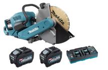 Makita CE001GT201 80Vmax XGT BL 355mm/14In Power Disc Cutter With 2x 5ah Batteries & Twin Charger