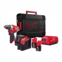 Milwaukee M12FPPBB-202B Fuel Laser & Drill Kit