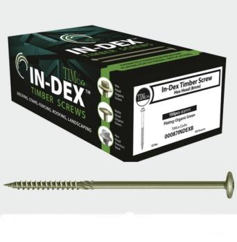 TIMco 8.0 x 225mm In-Dex Wafer Head Green Timber Framing Screws Qty 50