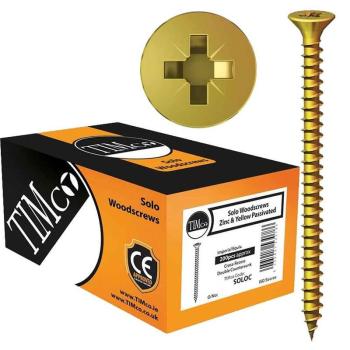 TIMco 4.0 x 40mm Solo Zinc & Yellow Woodscrew Qty 200 TIMco 4.0 x 40mm Solo Zinc & Yellow Woodscrew Qty 200