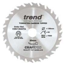 Trend CSB/13624TA Craft Saw Blade 136mm x 24 Teeth x 20 Thin