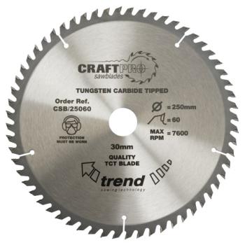 Trend CSB/25060 TCT Craft Saw Blade 250mm x 60T x 30mm