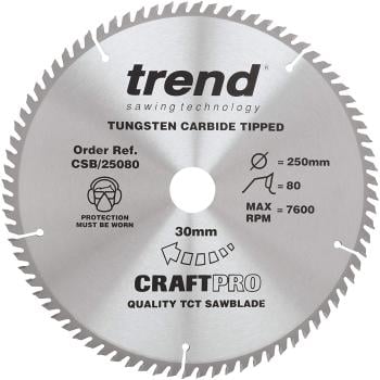 Trend CSB/25080 TCT Craft Saw Blade 250mm x 80T x 30mm