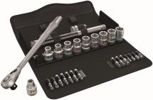 Wera 8100 SC 8 Zyklop Switch Slim 1/2inch Ratchet, Metric Socket & Bit 28 Piece Set